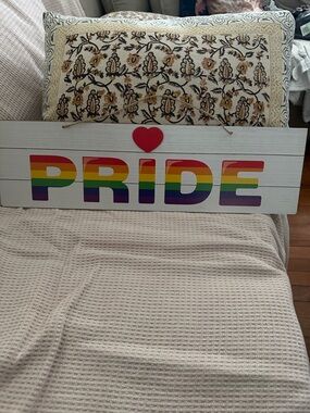 Pride Rainbow Wood Wall Sign - Multicolor